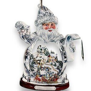 Santa Snow Globe Ornament Hanging Acrylic Holiday Tree Decor Car Ornament New